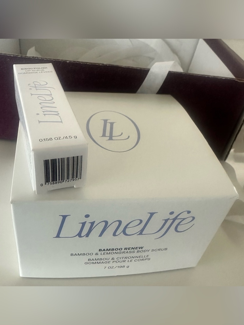 LimeLife Bamboo Renew Body Scrub and Lip scrub bundle - NEW in box
